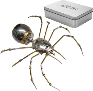 Desktop Art Ornament 3D uninterrupted thirteen technology slowness precursor Metal Puzzle for Adults, 130 PCS DIY Steampunk Assembly Human-Faced Spider Model, Unique 