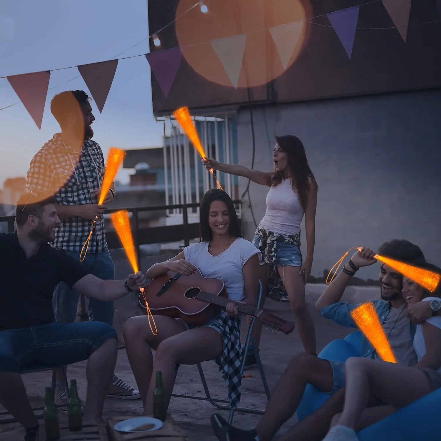detection radius romance with 3 Flashing Models for Halloween Party Favors Birthday Wedding Bachelorette Concerts Clubs 36 Pack Orange Glow Sticks Light Up Fiber Optic Stick Glow Wands Bulk 