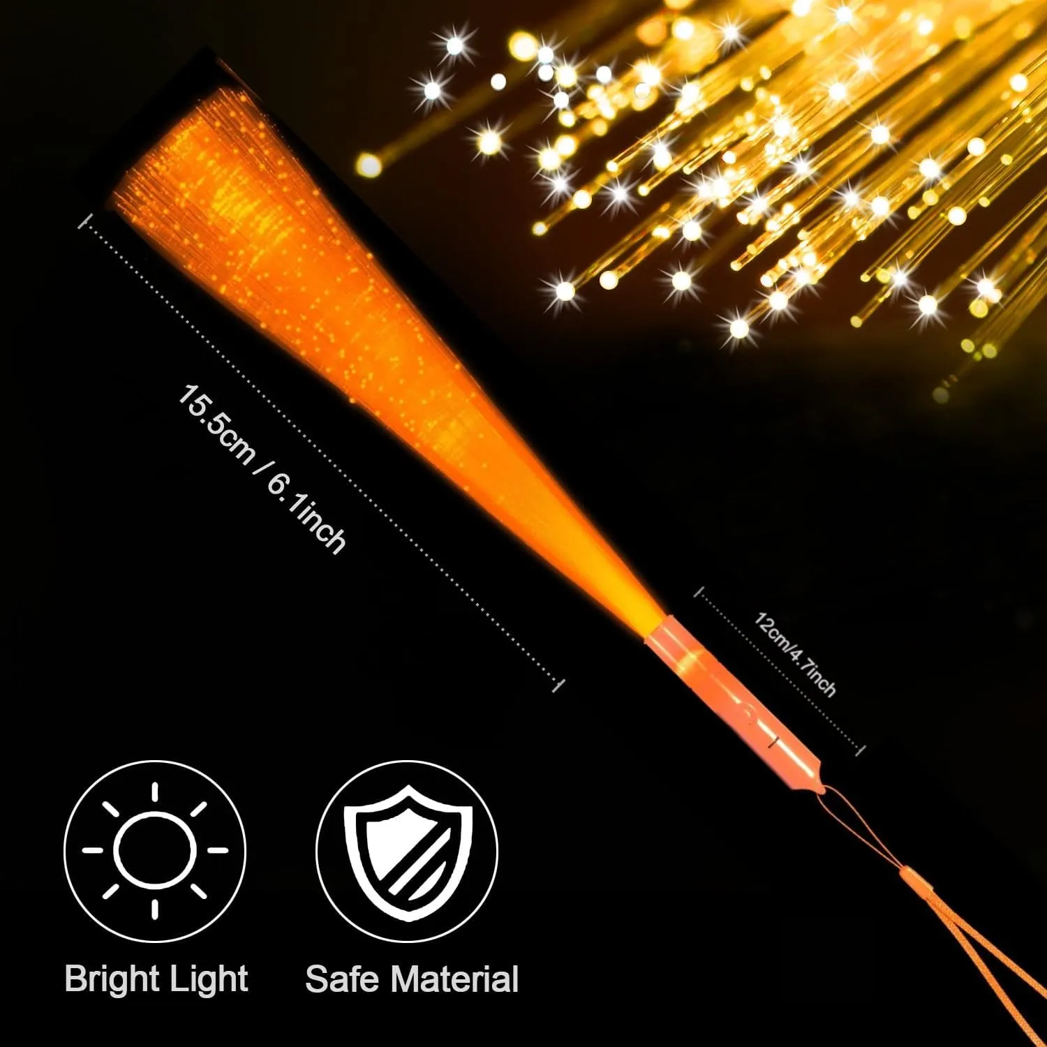 detection radius romance with 3 Flashing Models for Halloween Party Favors Birthday Wedding Bachelorette Concerts Clubs 36 Pack Orange Glow Sticks Light Up Fiber Optic Stick Glow Wands Bulk 