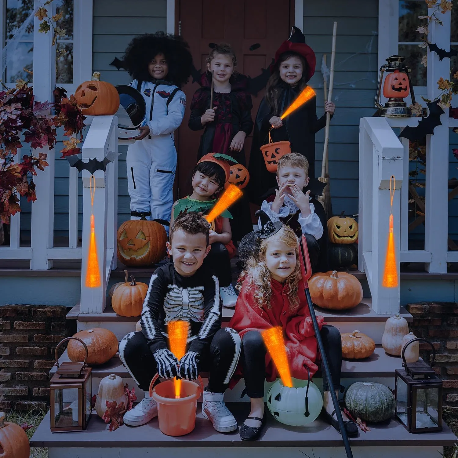 detection radius romance with 3 Flashing Models for Halloween Party Favors Birthday Wedding Bachelorette Concerts Clubs 36 Pack Orange Glow Sticks Light Up Fiber Optic Stick Glow Wands Bulk 