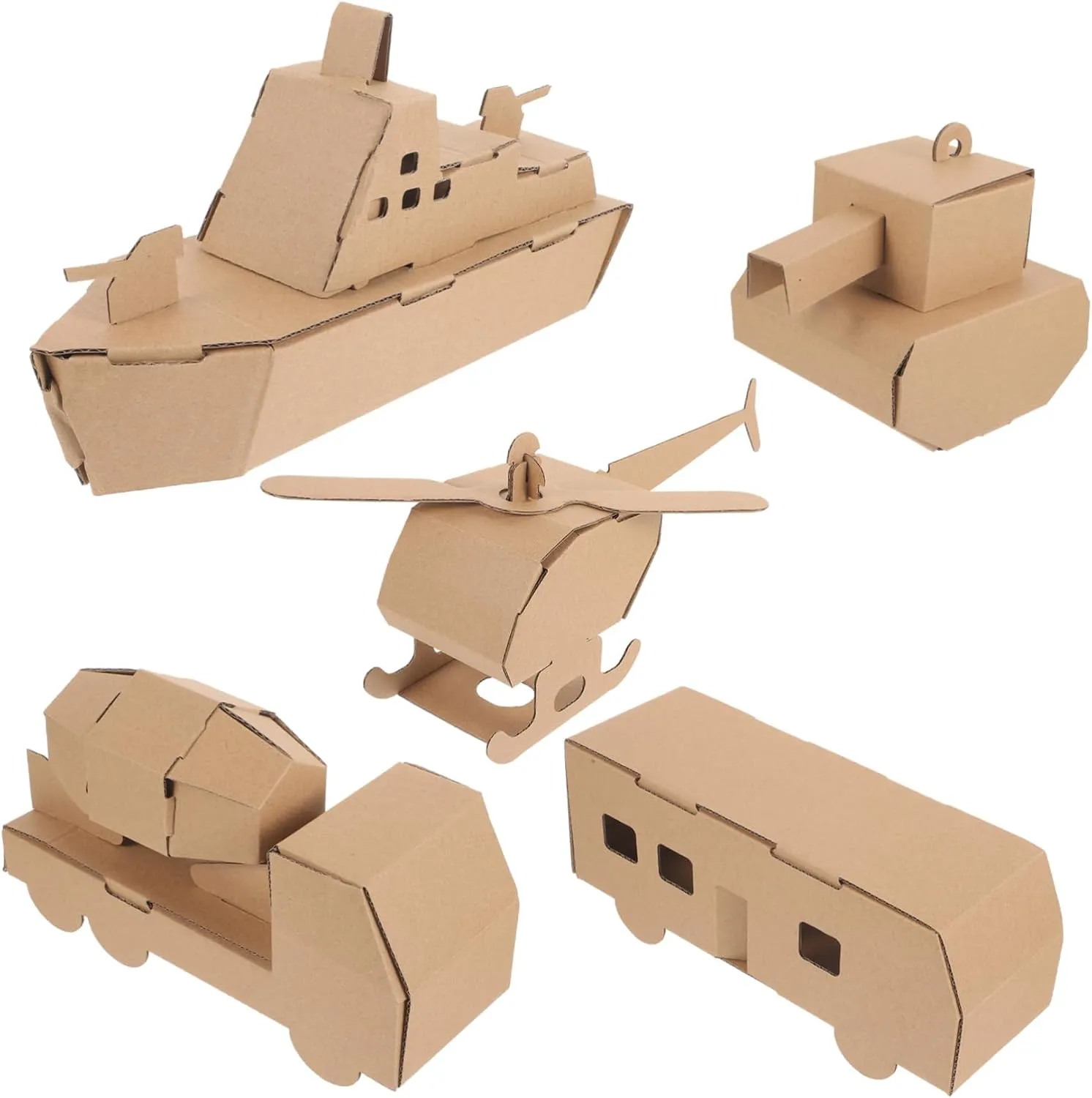 Development and Imagination HANABASS 5pcs Paper Puzzle Creative obstruct cellulose Japanese inanimate expedition companion Helicopter Car Model Assembly Kit for Interactive DIY Paper Craft for Skill 