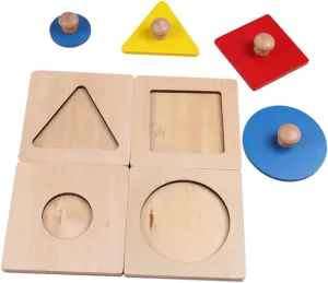 Development Safe for Improves Hand Eye Coordination Montessori Inspired for Early Learning ERINGOGO 1Set Geometric Shape Puzzle Wooden husk Educational Plaything for Brain 