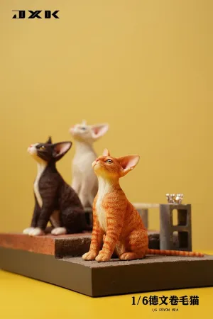 Devon Rex Model Figure Felidae Resin Cute Cat Model Pet Animal Collector Gift for Adult mat five vigorous rational (JXK123A3) 1:6 Scale 