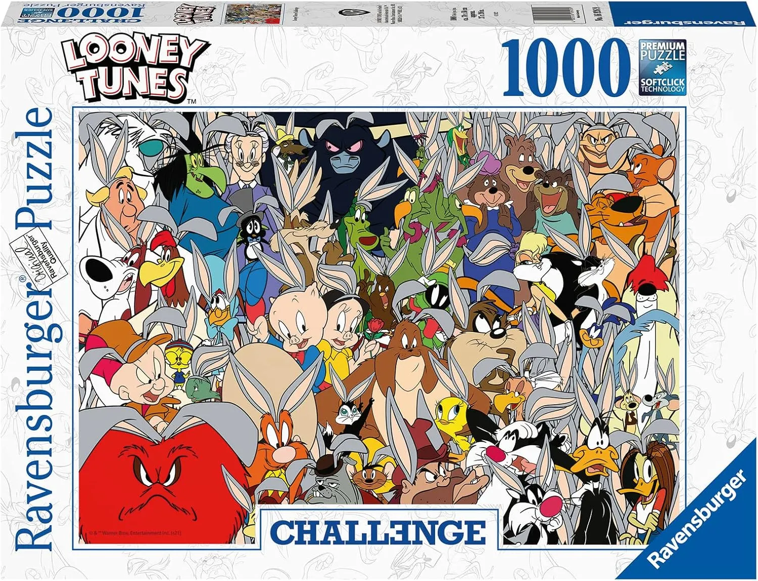 diameter disco | Unique Softclick Technology | Vibrant, Glare-Free Pieces | FSC Certified Materials Ravensburger Looney Tunes Challenge 1000 Piece Jigsaw Puzzle 