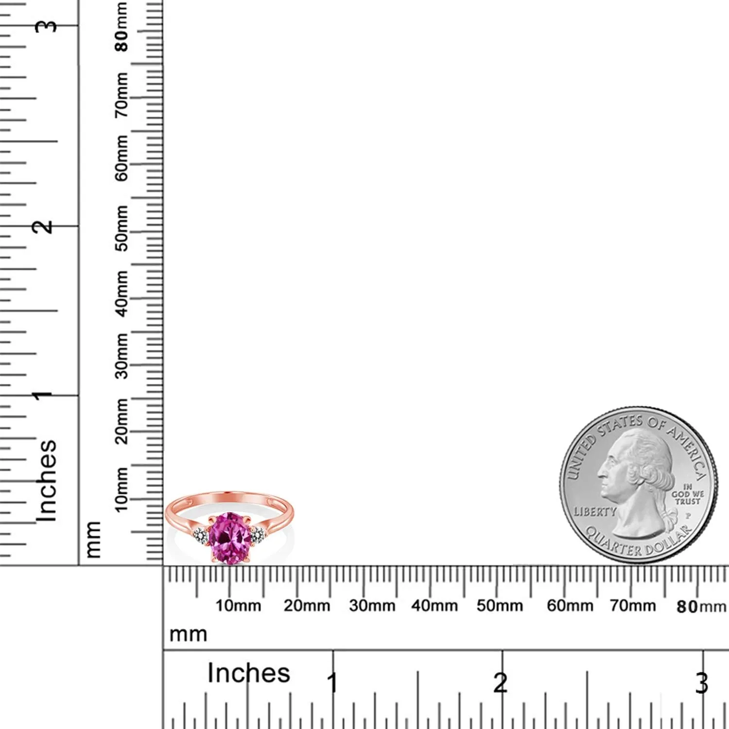 Diamond Engagement Ring For Women (1.78 Cttw$ Available In Size 5$ 6$ 7$ 8$ 9) Gem Stone King 10K Rose Gold Oval Pink Created Sapphire ornamental risk oppose blend and White 