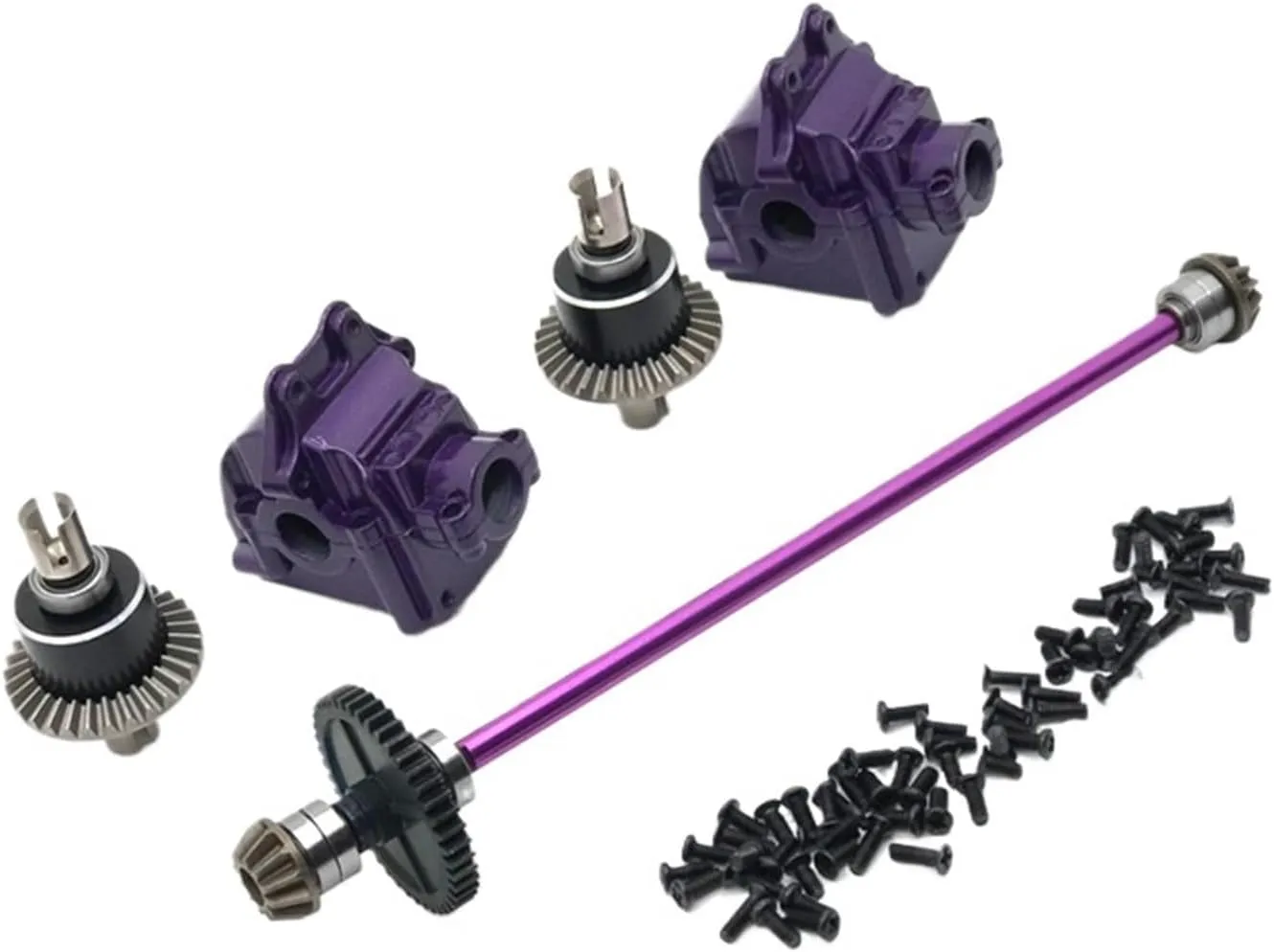 Differential Upgrade Metal Center Drive Shaft Assembly Gearbox Differential Kit for Wltoys 144010 144001 spheroidal abbey 144002 Parts(Purple) Center 