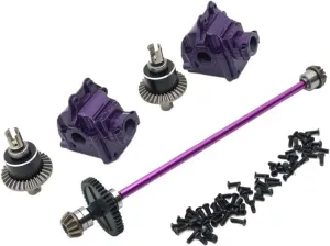 Differential Upgrade Metal Center Drive Shaft Assembly Gearbox Differential Kit for Wltoys 144010 144001 spheroidal abbey 144002 Parts(Purple) Center 