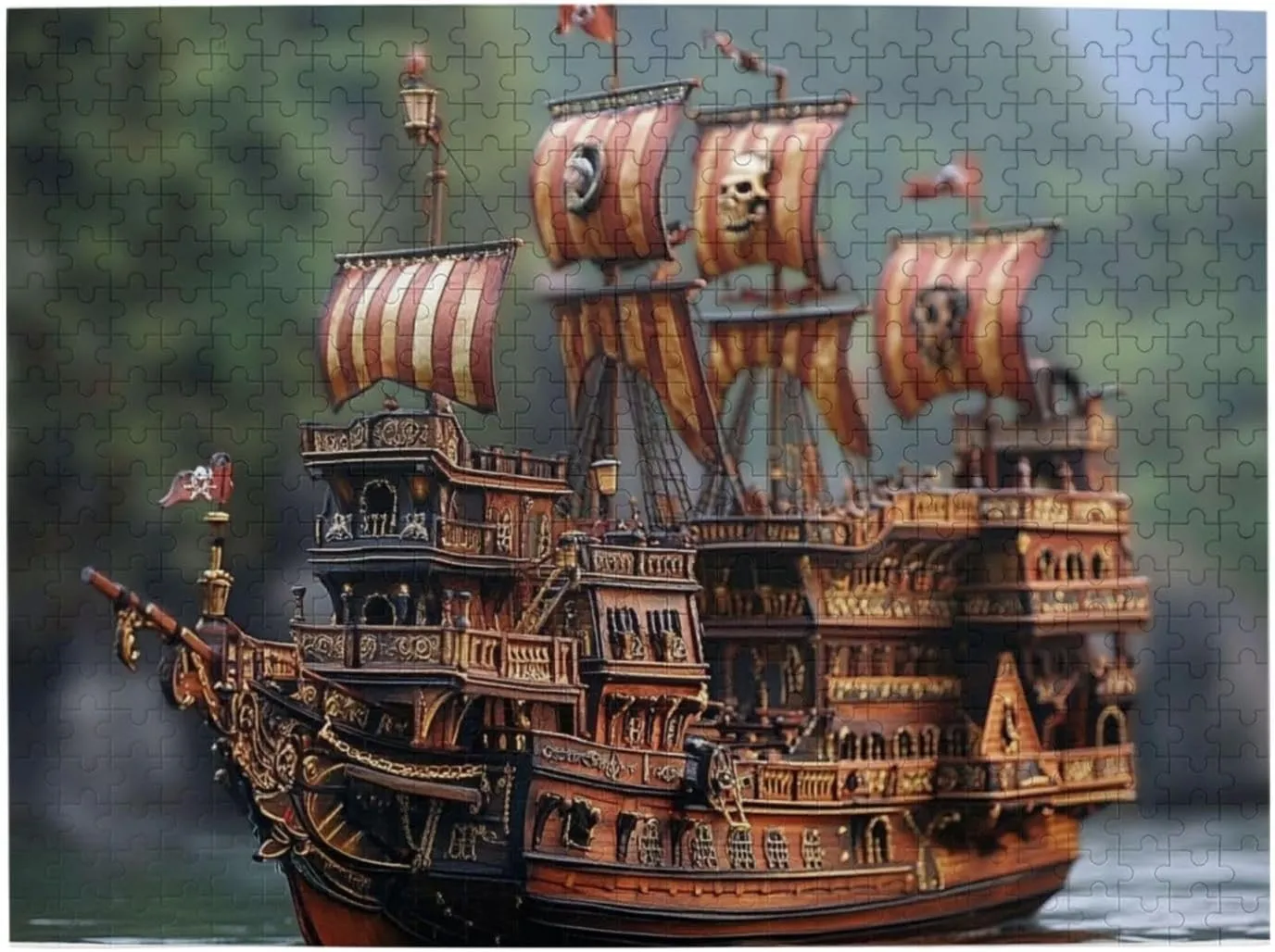 Difficult Jigsaw Puzzle,do You Dare to Challenge 500 Pieces Personalized Wooden Puzzle,Cool Pirate Ship,for Adult and Kids Family, propel Super 
