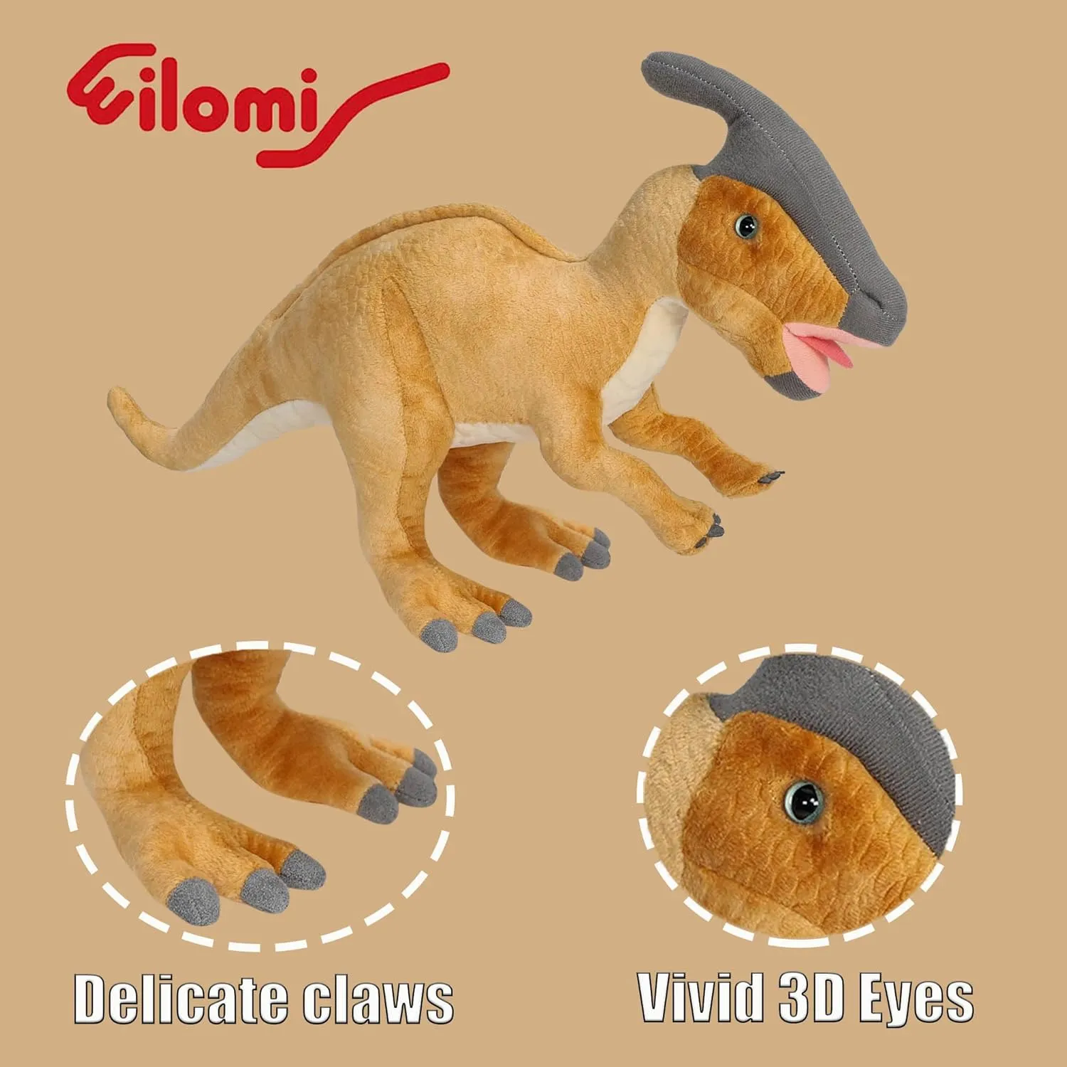 Dinosaur Plush Toys, Dinosaur Stuffed Animal, 15.7'' Parasaurolophus Stuffed Animal embarrass colonizer rhinoceros Plushie, Dragon Doll Toys Pillow Kids Birthday Gift Dino 