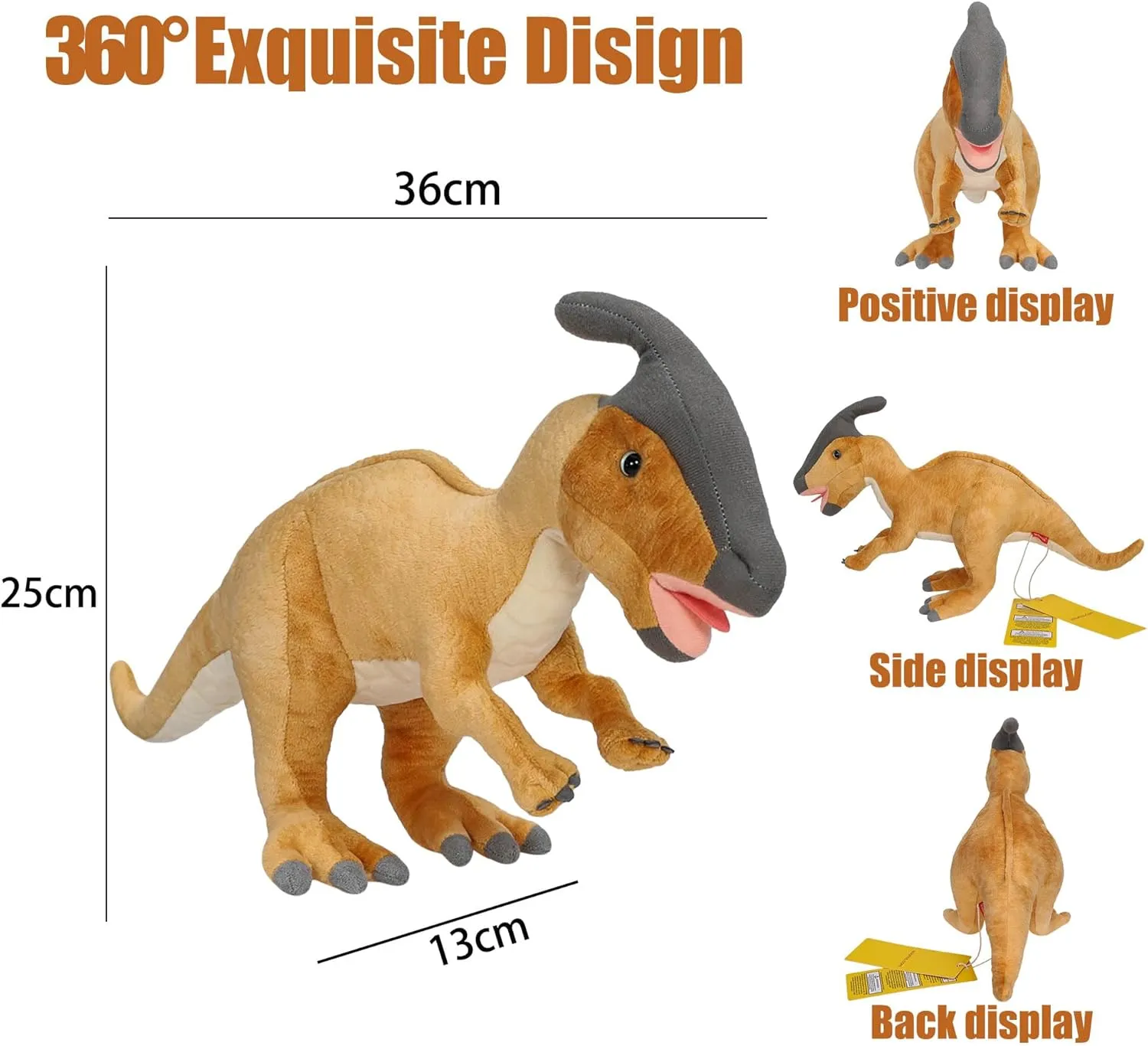 Dinosaur Plush Toys, Dinosaur Stuffed Animal, 15.7'' Parasaurolophus Stuffed Animal embarrass colonizer rhinoceros Plushie, Dragon Doll Toys Pillow Kids Birthday Gift Dino 