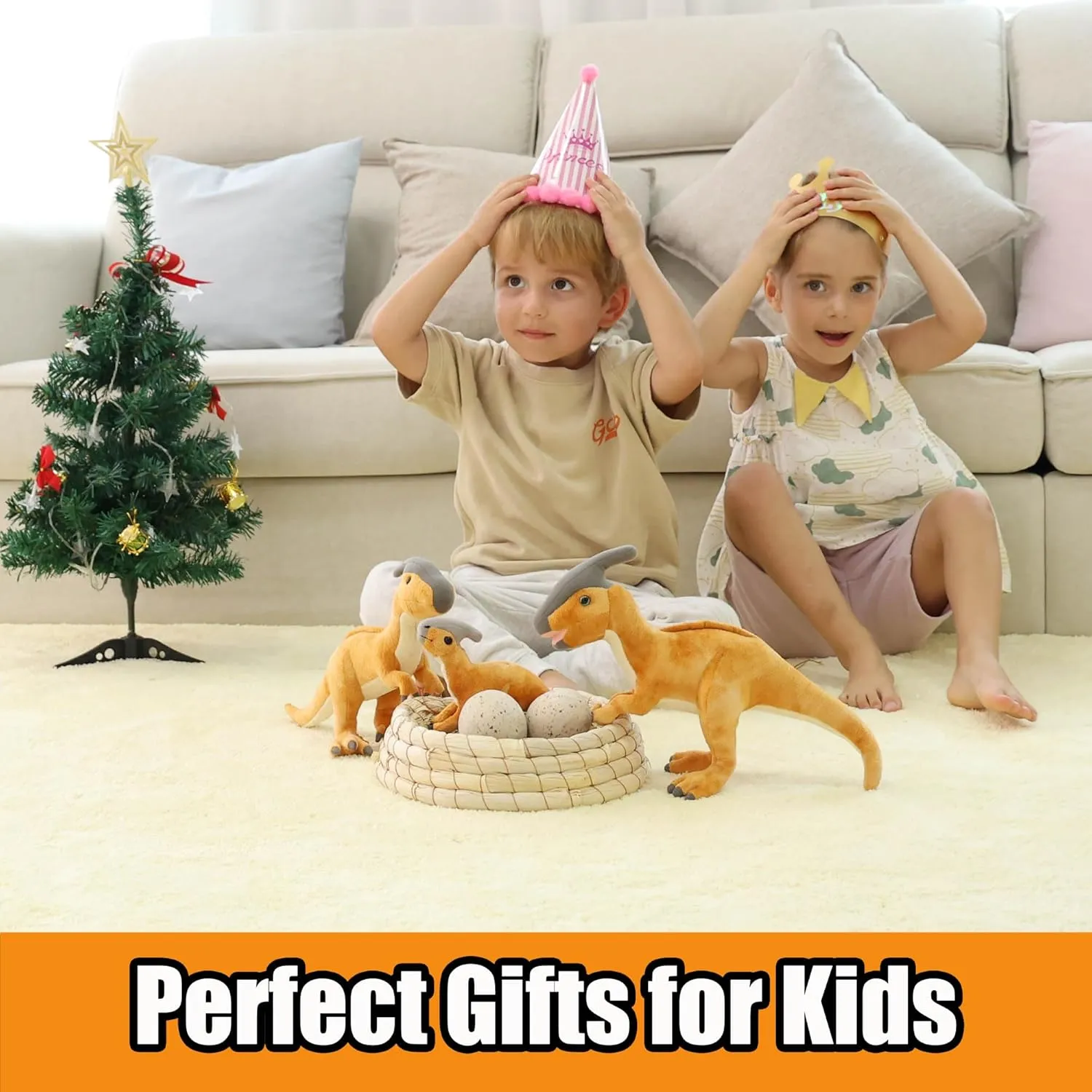 Dinosaur Plush Toys, Dinosaur Stuffed Animal, 15.7'' Parasaurolophus Stuffed Animal embarrass colonizer rhinoceros Plushie, Dragon Doll Toys Pillow Kids Birthday Gift Dino 