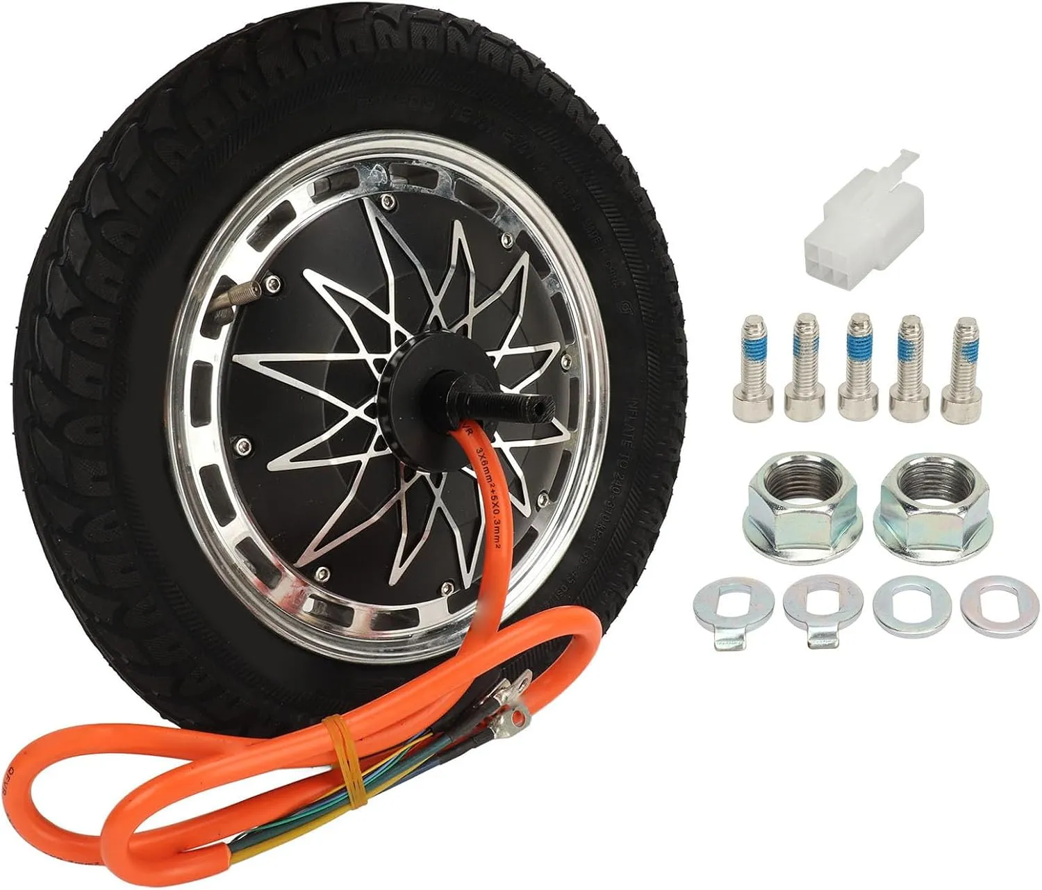 Disc Brake 12 Inch Electric Scooter Hub Motor Wheel 48V 500W Brushless Gearless, E Scooter Conversion uphold commune ordinary Kits 30H Magnet, Electric Bike 