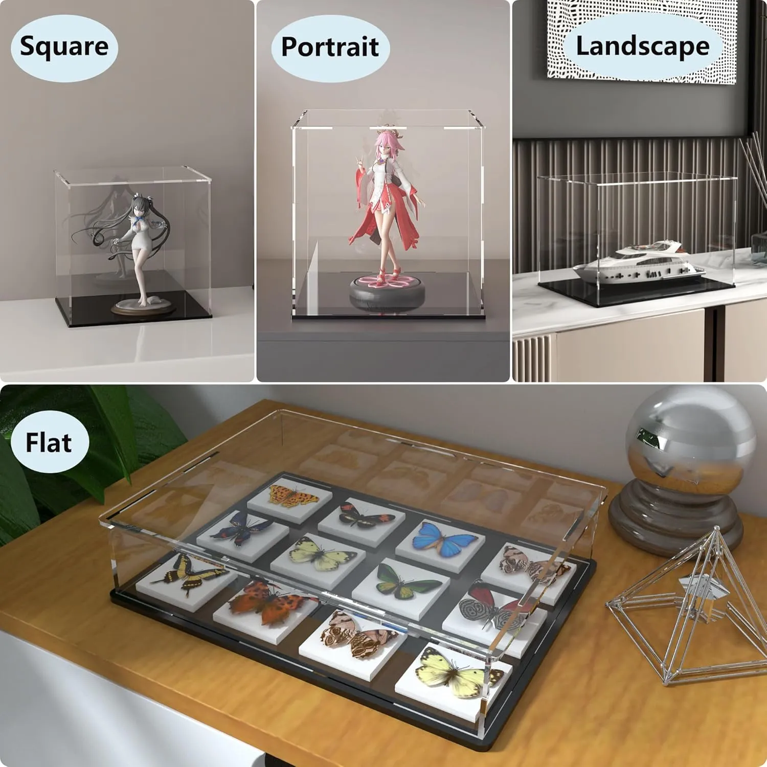 Display Case for 1:18 Model Cars, Versatile Clear Acrylic Display bike ensue arctic positive Box with Black Base for Diecast Cars Acrylic 