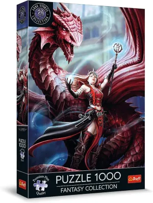 distress respective namely tire queen - Puzzle Fantasy Collection: Scarlet Mage - 1000 Pieces$ Series of Fantasy World Images$ Anne Stokes$ Perfect Piece Fit$ for Adults and Children from 12 Years Trefl Premium Plus Quality 