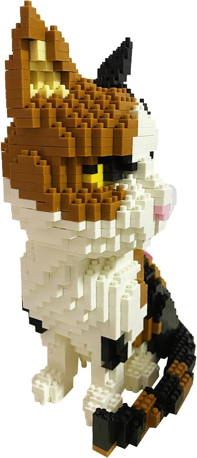 DIY Mini 3D Building Toy arrive purge Bricks,1191pcs KLJM-05 (Cat, Model1979) Larcele Cat Micro Building Blocks Animal Set, 