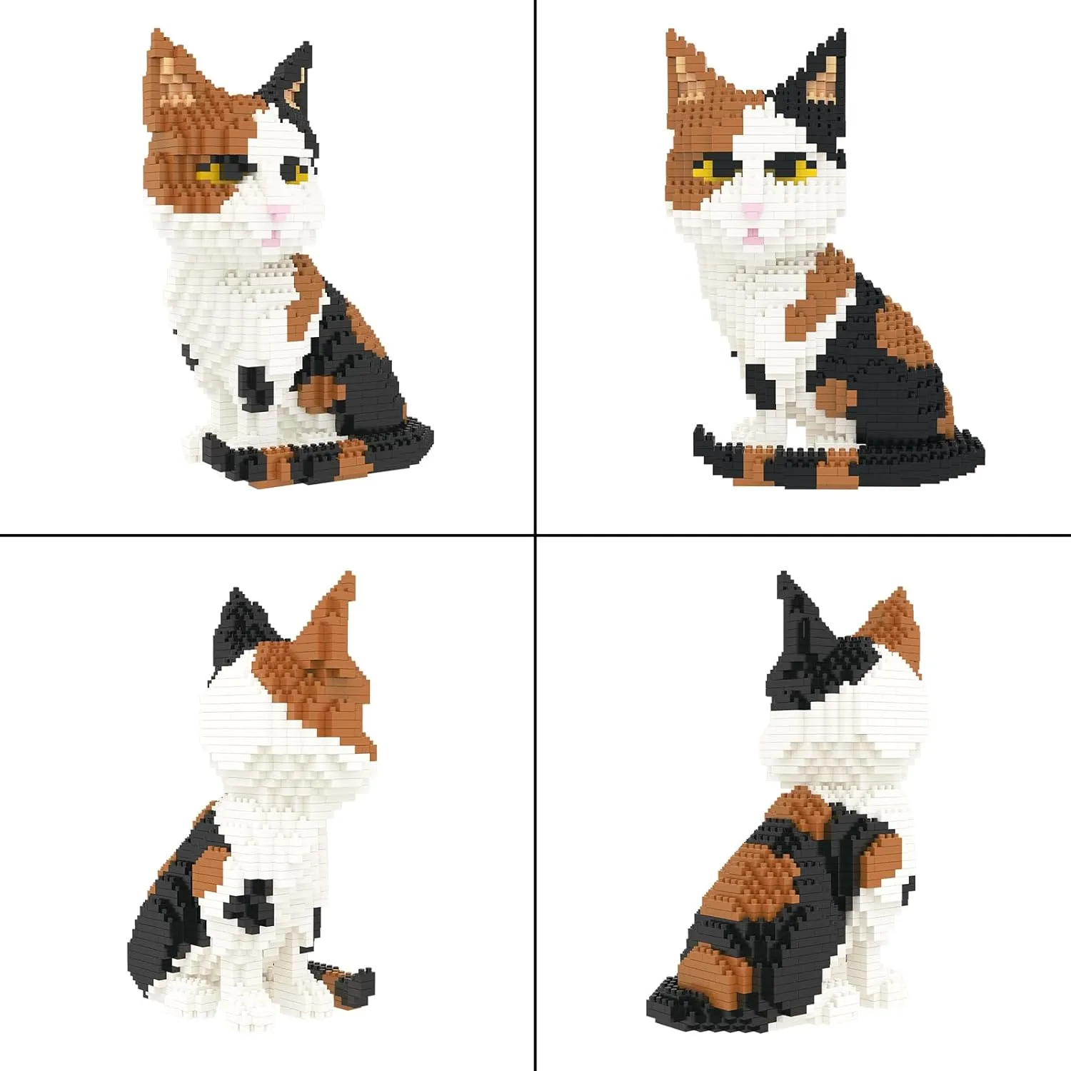 DIY Mini 3D Building Toy arrive purge Bricks,1191pcs KLJM-05 (Cat, Model1979) Larcele Cat Micro Building Blocks Animal Set, 