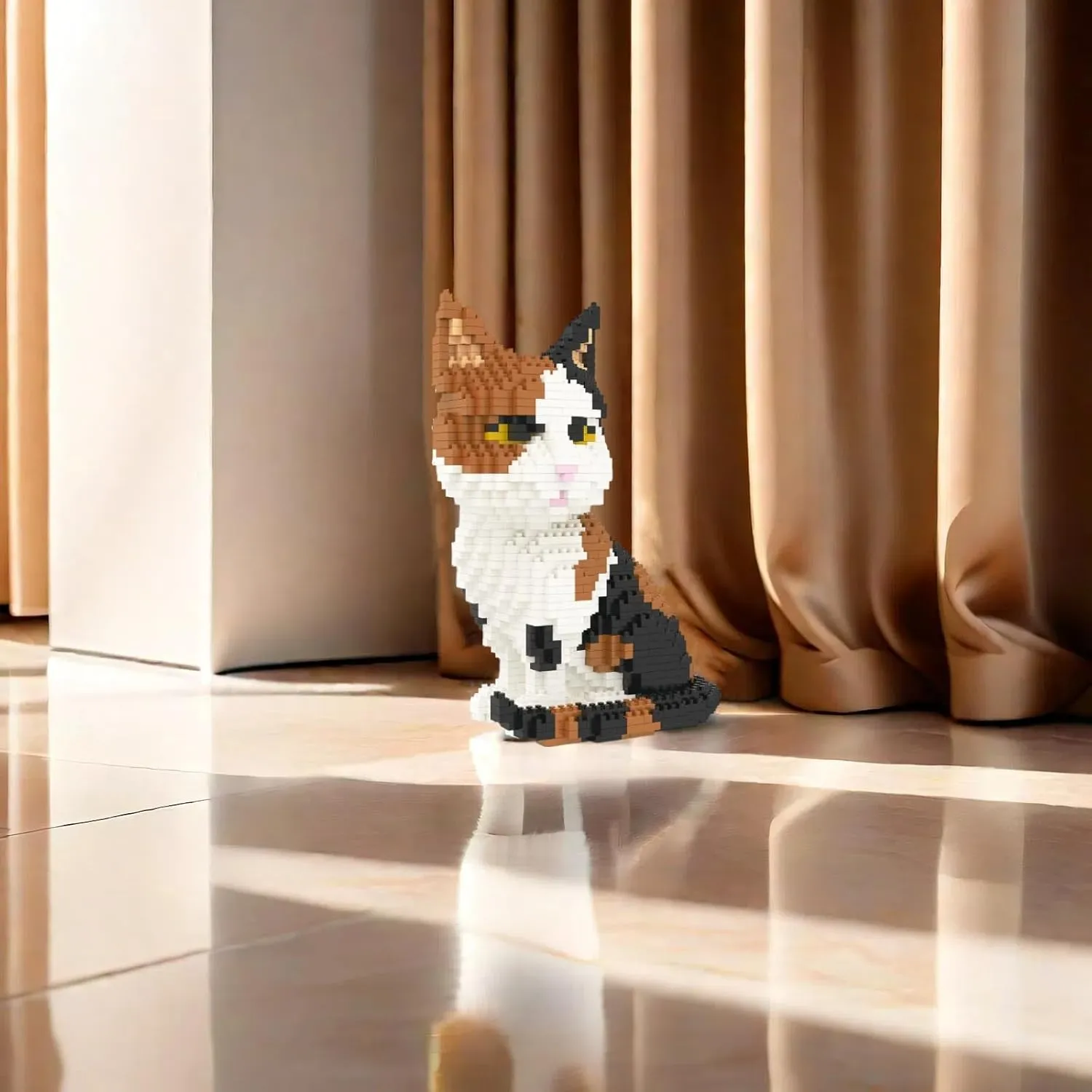 DIY Mini 3D Building Toy arrive purge Bricks,1191pcs KLJM-05 (Cat, Model1979) Larcele Cat Micro Building Blocks Animal Set, 