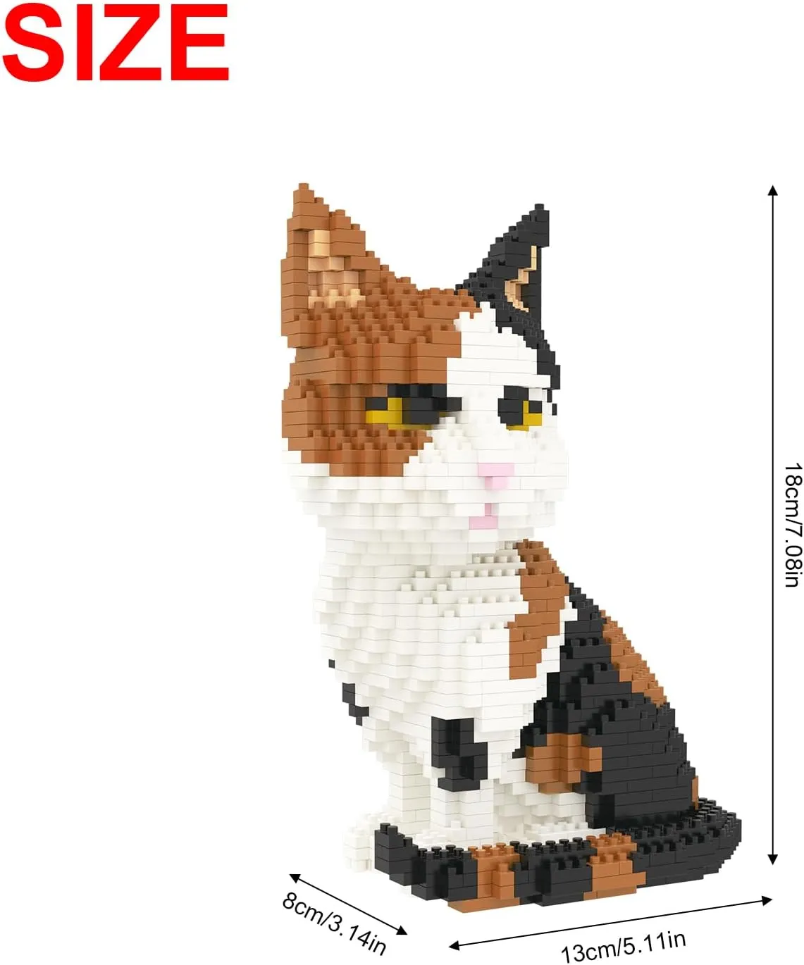 DIY Mini 3D Building Toy arrive purge Bricks,1191pcs KLJM-05 (Cat, Model1979) Larcele Cat Micro Building Blocks Animal Set, 