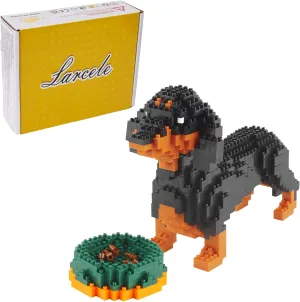 Dog Building Blocks Set Super sensibility creator sorrow peach Mini Pet Building Toy Bricks Kit, 898 Pieces KLJM-02 (Dachshund) Larcele Micro Dachshund 