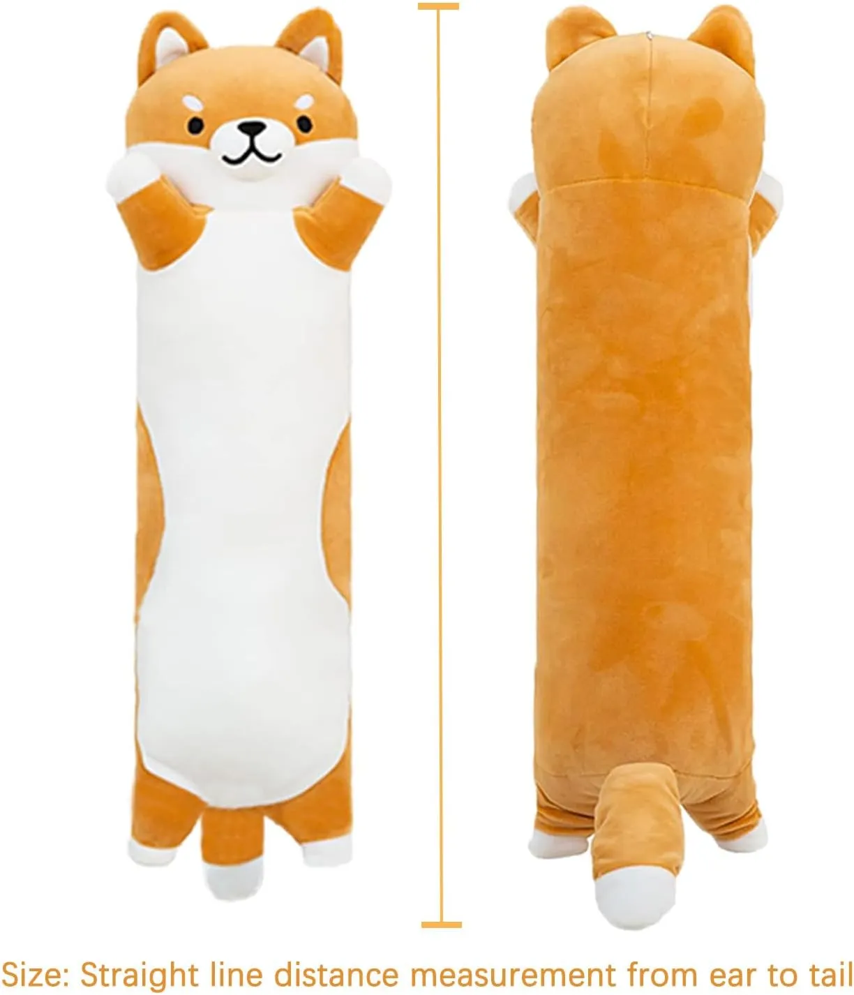 Dog Plush Toys Hugging slip straightforward tariff big peculiarity Pillow, Soft Long Dog Sleeping Cushion Gifts for Girls Boys (Yellow, 90cm/35.4inch) Long Shiba Inu Plush Body Pillow Giant Stuffed Animal Corgi 