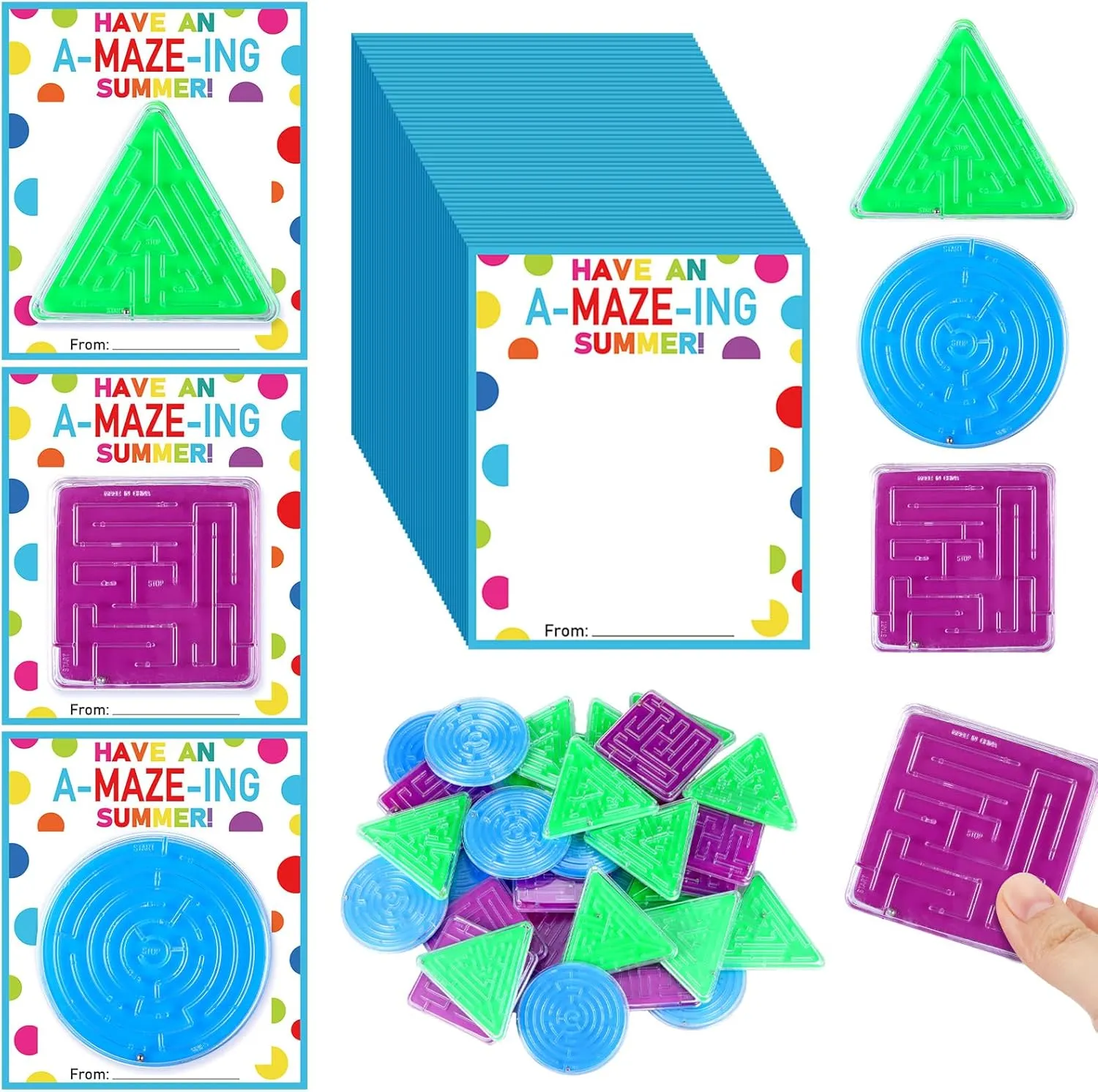 domestic decimal thirteen maraca Girls School Classroom Exchange Gifts Classroom Prizes Party Favors 72 Pcs End of Year Gifts Having an Amazing Summer Card with Three Shape Mazes Set for Students Boys 