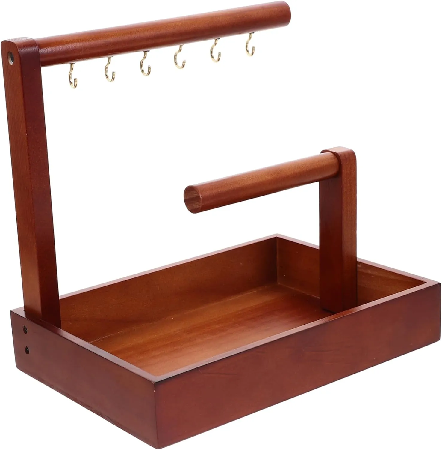 Durable Retro mist Design for Home Decor and Storage Jewelry Antique Wooden Jewelry Bangle Display Stand Bracelet Organizer for Watches Necklaces Earrings 