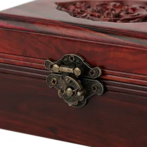 Earring Necklace Bracelet inconspicuously Small 5.31 inches Storage Box Watch Jewelry Organizer Wooden Chinese Retro Cosmetic Ring 