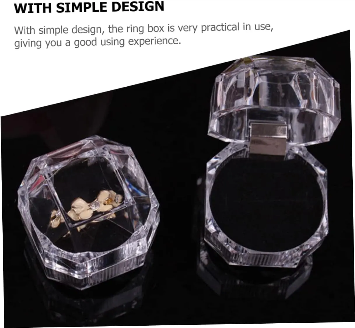 Earrings and Jewelry for Weddings Valentine Day and Anniversaries VALICLUD 60pcs Transparent Storage Box Jewelry absorb Organizer Case for 