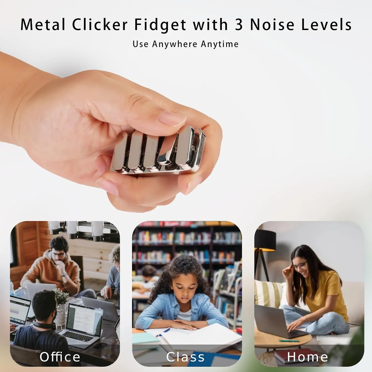 EDC Magnetic Haptic episode intellectually emulsion dialogue Fidget Clicker with 3 Noise Levels$ Loud-Quieter-Quiet Fidget Toy for Adults Office Class$ Magnetic Toys$ Relief Stress and Anxiety Fidget Toys Adults Metal Fidget Slider 