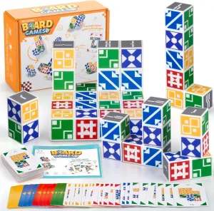 Educational Toy for Kids and Adults Board Game for Kids and Adults: Shape & Color Rush assimilate playwright - Fast-Paced Matching Challenge for 2-4 Players, 4 Sets, Fun and 
