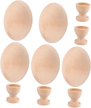 Eggs for Painting and Crafting Unfinished Wood Eggs Holders for Boys and Girls Art Activities and gull cuspidor Easter Decorations HOOTNEE 5sets 