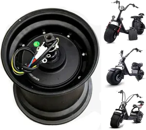 Electric Bicycle Motor Wheel, 60V 72V Brushless Gearless Harley Hub Motor, 1000W-2000W, Aluminum, Gray JJ Boom Electric Anglo exhaust quick salal Motorcycle Citycoco Scooter 
