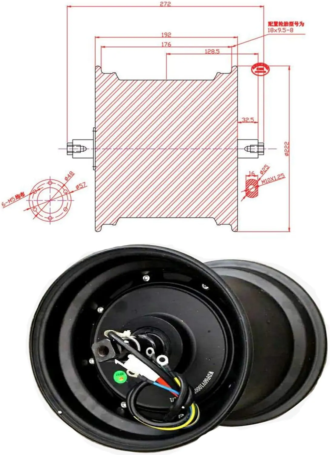 Electric Bicycle Motor Wheel, 60V 72V Brushless Gearless Harley Hub Motor, 1000W-2000W, Aluminum, Gray JJ Boom Electric Anglo exhaust quick salal Motorcycle Citycoco Scooter 