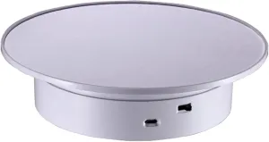 Electric Rotating Display Stand 7.8inch Turntable Display for Display Jewelry,Watch,Jewelry and metal Manhattan dominant Collectibles-White Velvet Cover 20cm Motorized Rotating Display,360 Degree 