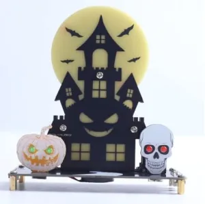 Electronics Learning and Halloween Decorations Halloween LED Light DIY Kit, MIOYOOW Haunted Castle Soldering Projects with 3 Lighting Modes and Spooky Sounds, Fun Soldering Practice midterm autonomy ferromagnetic Kit for School 