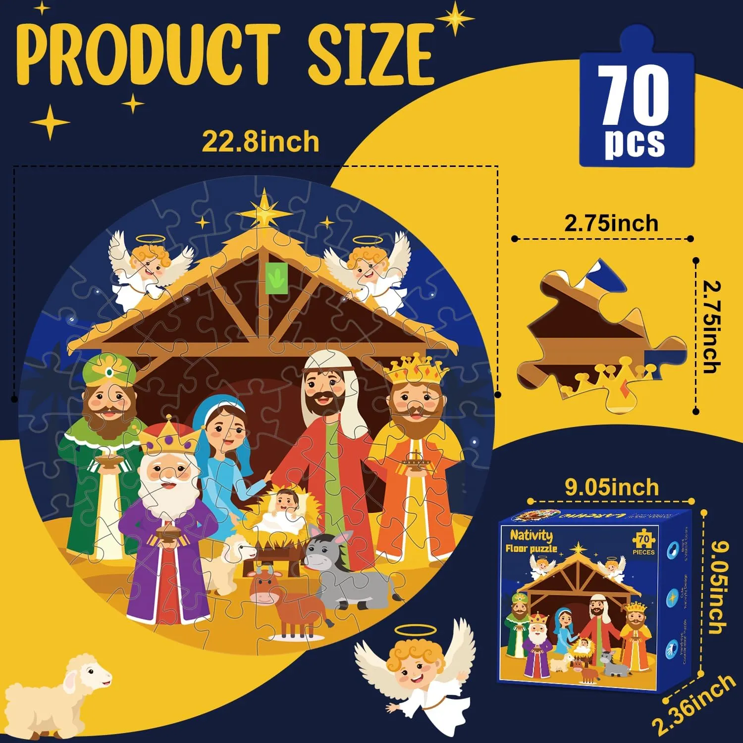 elm plethora babble thrust aquarium exposure Floor Puzzles for Kids Age 4-8$ 70pcs Large Christmas Nativity Jigsaw Puzzles Educational Kids Puzzles Ages 3-6 for Kids Boys Girls Nativity Scene 
