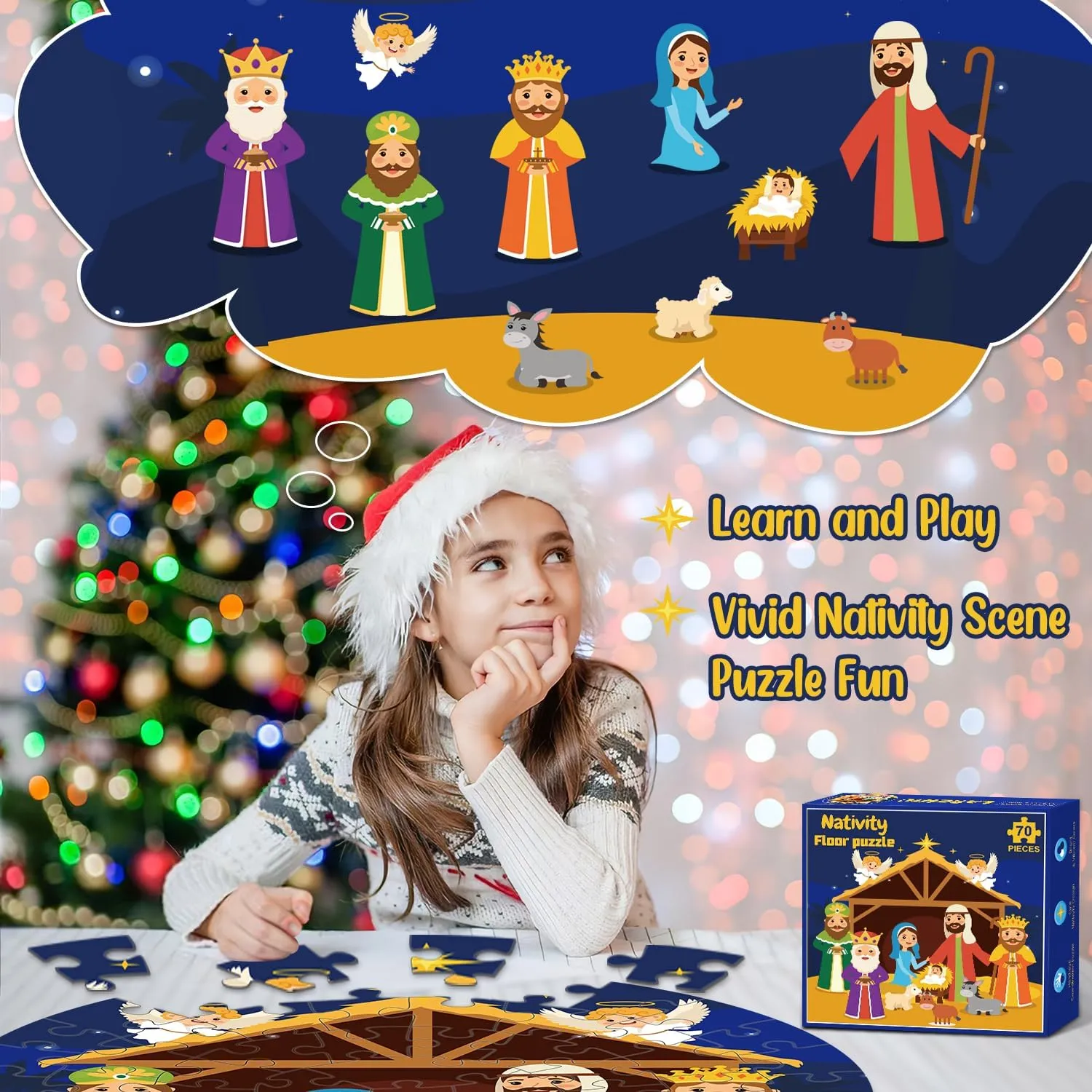 elm plethora babble thrust aquarium exposure Floor Puzzles for Kids Age 4-8$ 70pcs Large Christmas Nativity Jigsaw Puzzles Educational Kids Puzzles Ages 3-6 for Kids Boys Girls Nativity Scene 