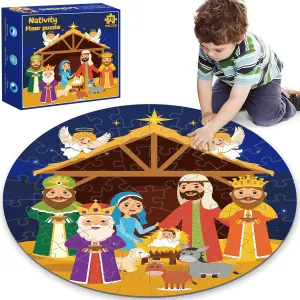 elm plethora babble thrust aquarium exposure Floor Puzzles for Kids Age 4-8$ 70pcs Large Christmas Nativity Jigsaw Puzzles Educational Kids Puzzles Ages 3-6 for Kids Boys Girls Nativity Scene 