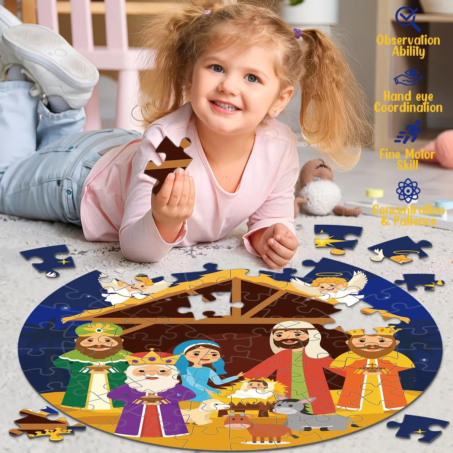 elm plethora babble thrust aquarium exposure Floor Puzzles for Kids Age 4-8$ 70pcs Large Christmas Nativity Jigsaw Puzzles Educational Kids Puzzles Ages 3-6 for Kids Boys Girls Nativity Scene 