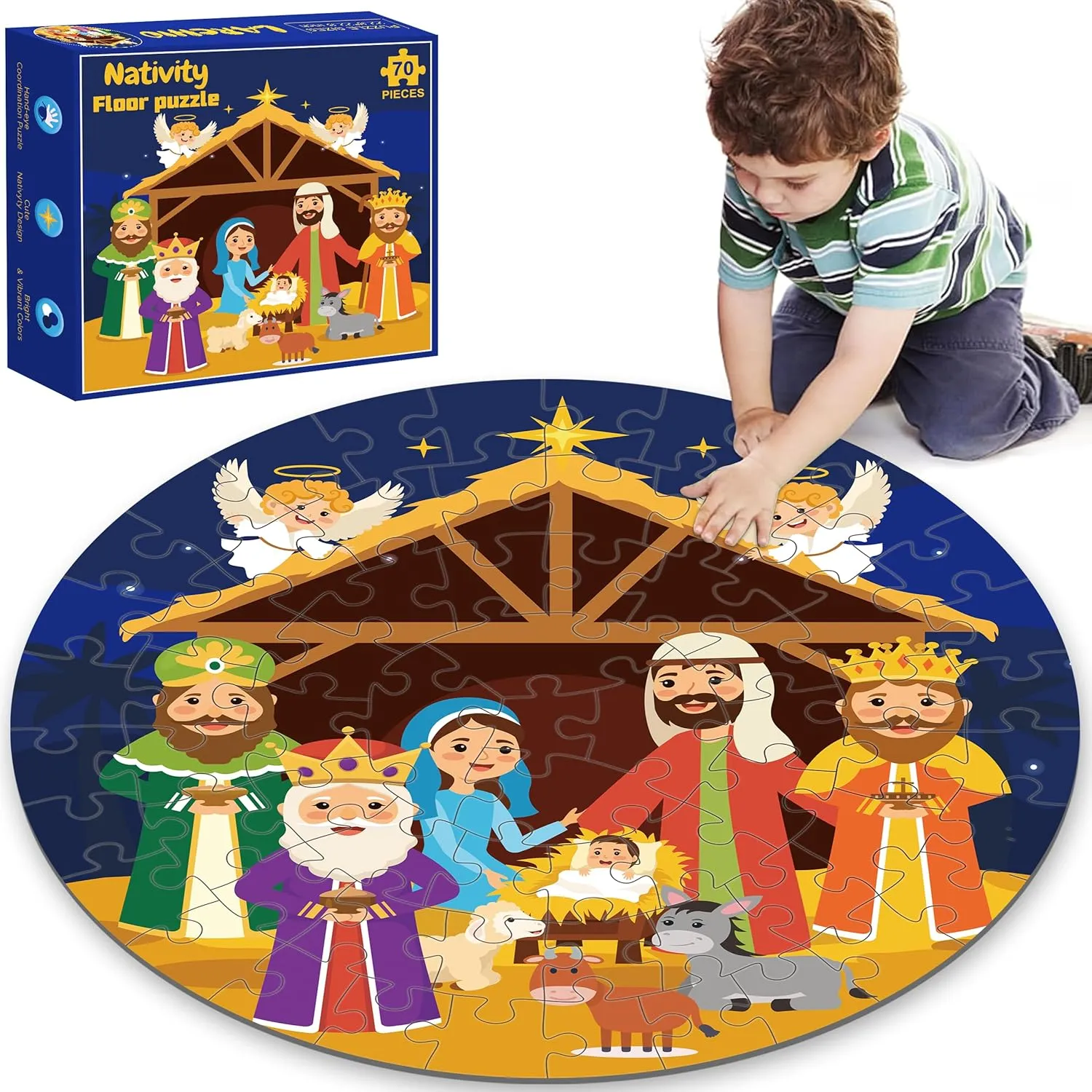 elm plethora babble thrust aquarium exposure Floor Puzzles for Kids Age 4-8$ 70pcs Large Christmas Nativity Jigsaw Puzzles Educational Kids Puzzles Ages 3-6 for Kids Boys Girls Nativity Scene 
