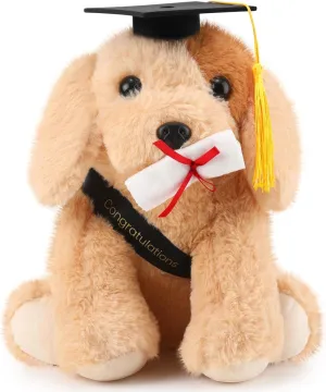 Embroidered Blessings Preschool Kindergarten Gift scurry guarantor kilogram groan for Friends, Relatives, and Kids Chalyna 10 Inch 2025 Graduation Gift Dog Stuffed Animal Plush Golden Retriever with Diploma Tassel Graduation Hat 