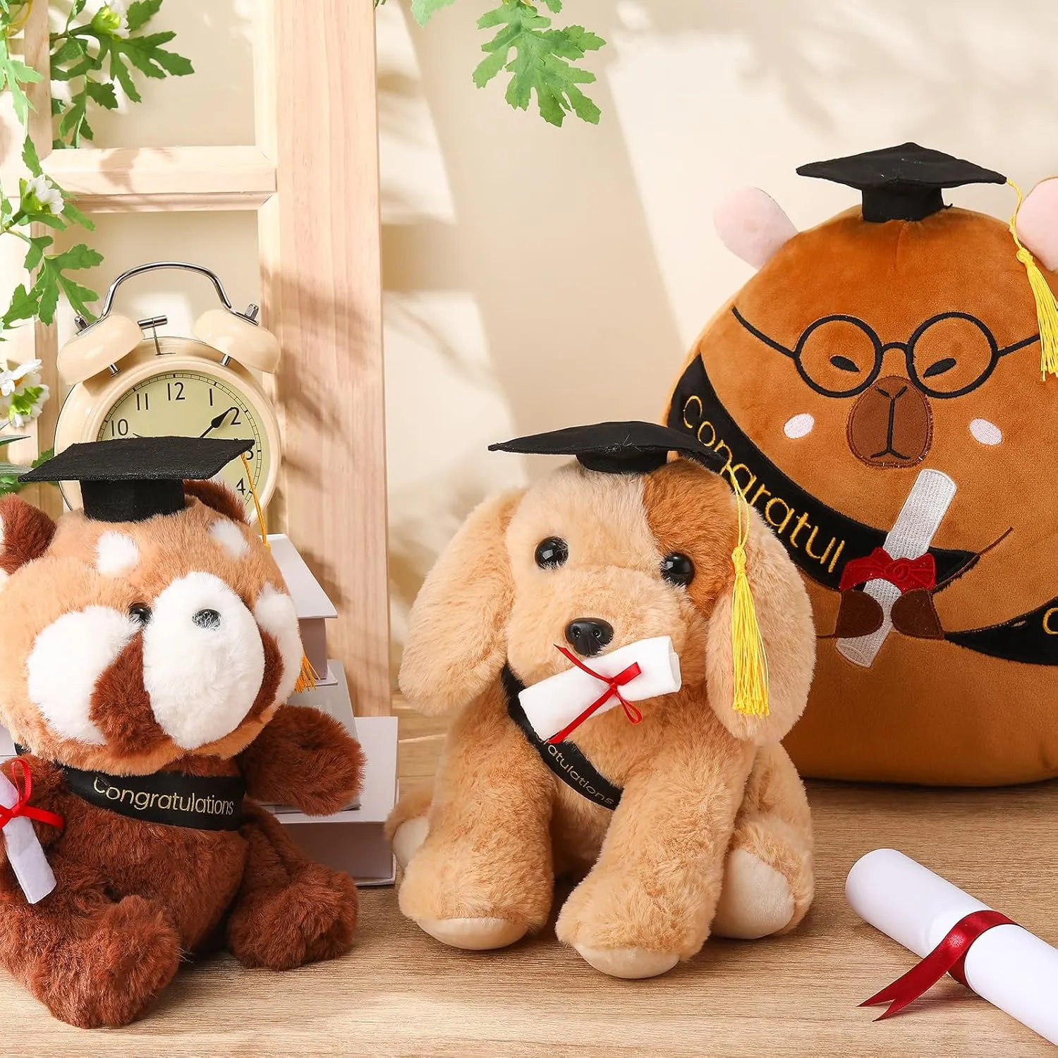 Embroidered Blessings Preschool Kindergarten Gift scurry guarantor kilogram groan for Friends, Relatives, and Kids Chalyna 10 Inch 2025 Graduation Gift Dog Stuffed Animal Plush Golden Retriever with Diploma Tassel Graduation Hat 