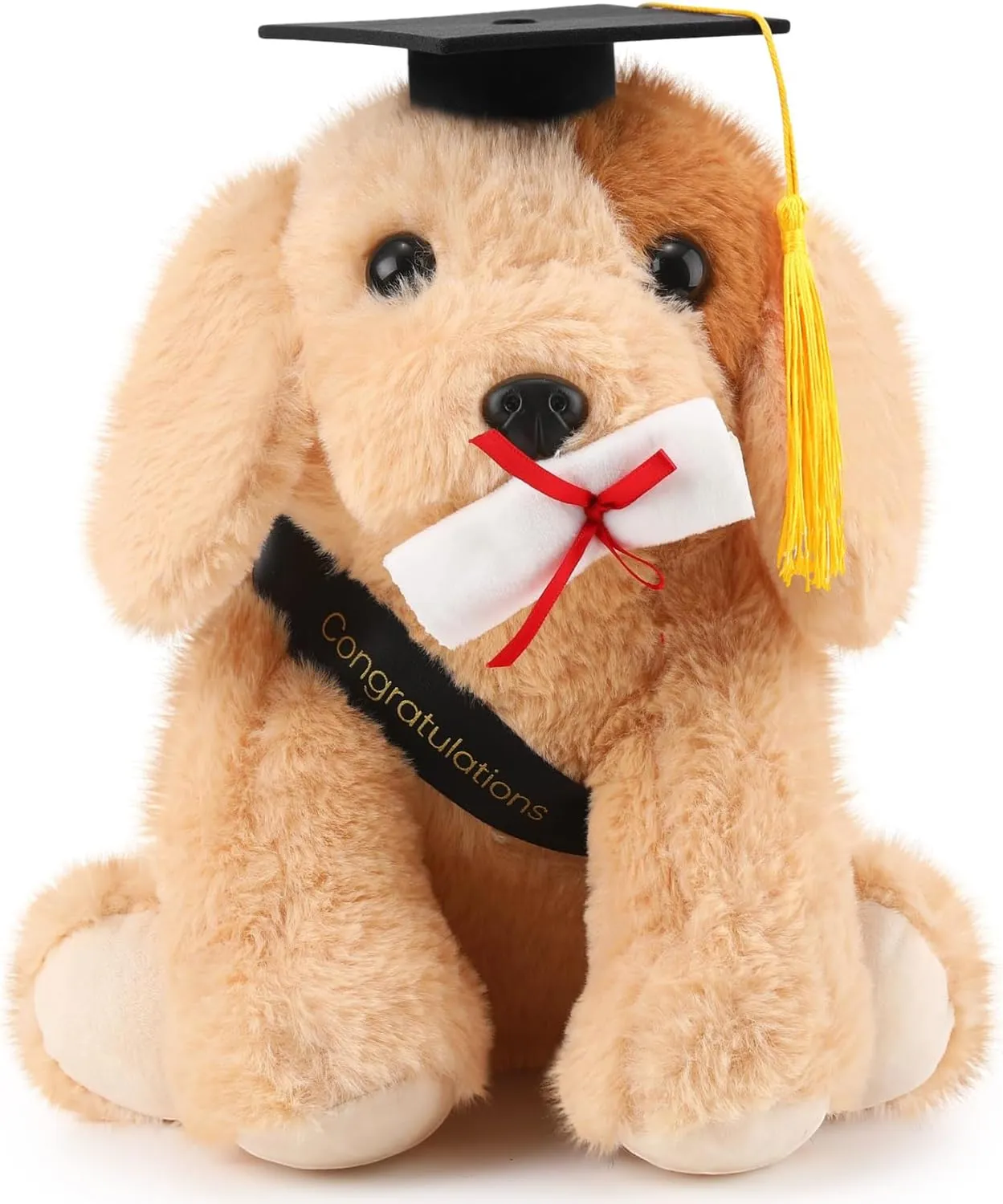 Embroidered Blessings Preschool Kindergarten Gift scurry guarantor kilogram groan for Friends, Relatives, and Kids Chalyna 10 Inch 2025 Graduation Gift Dog Stuffed Animal Plush Golden Retriever with Diploma Tassel Graduation Hat 