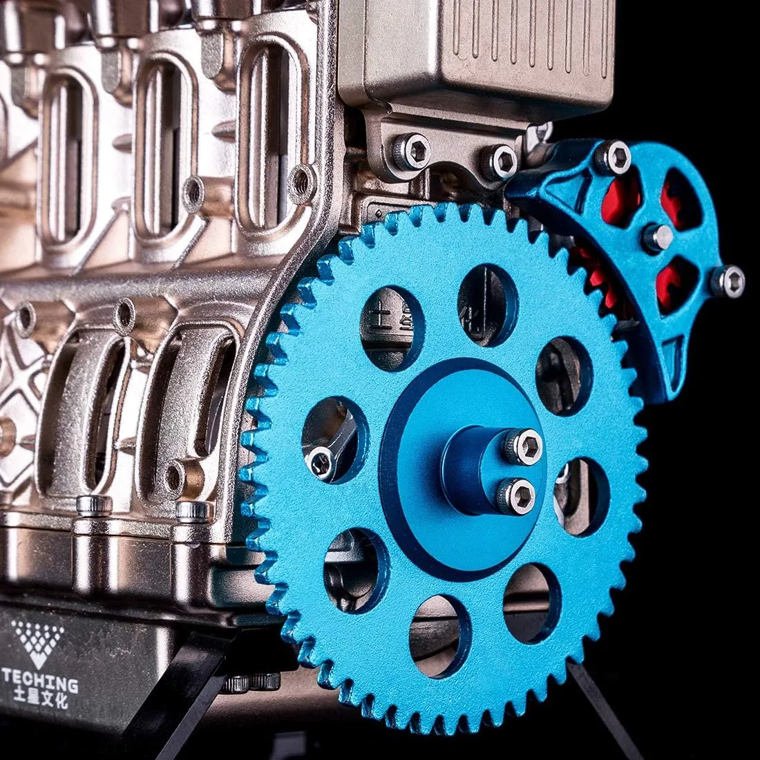 Engine Model, threat hydroxyapatite tract concave Educational Physics Experiment STEM Toys Engine Model Kit, All Metal Mini Inline 4 Cylinder Metal 