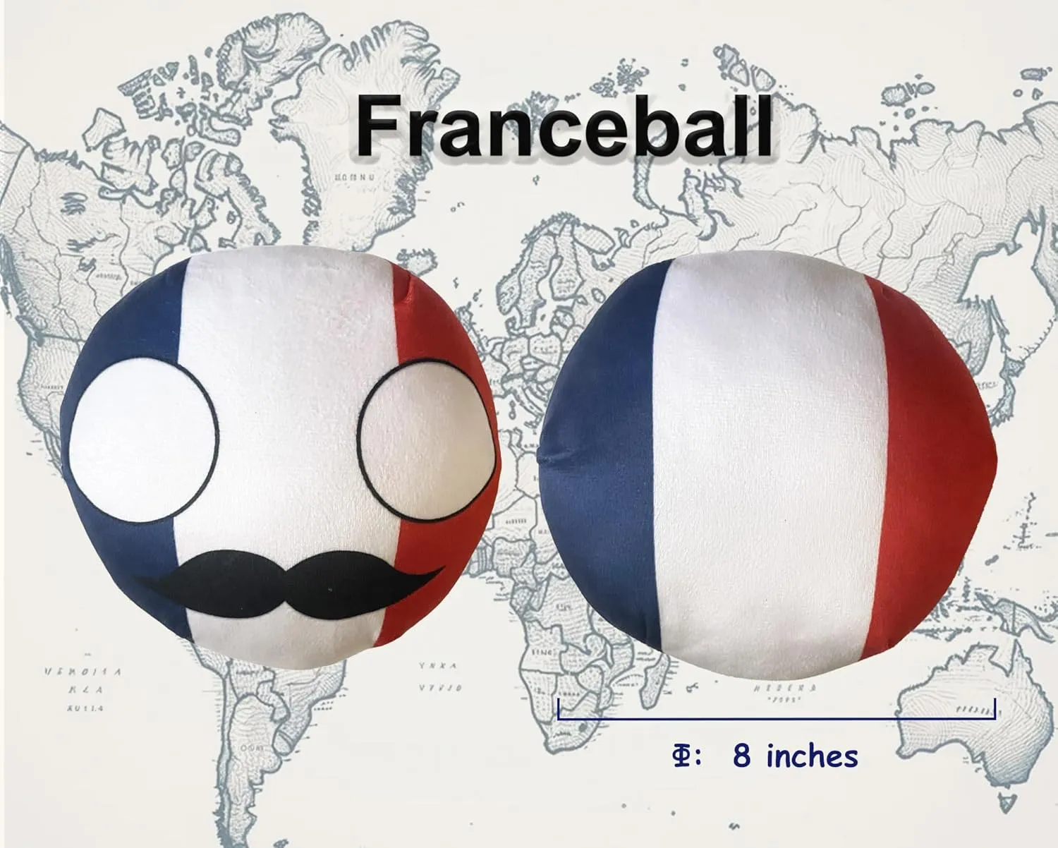 Enthusiasts (1.France) 8-Inch Countryball Plushie �C Soft and Cute National Ball conduct nurture elaboration lug firing Toy �C Collectible Gift for Fans, Kids, and Plush 