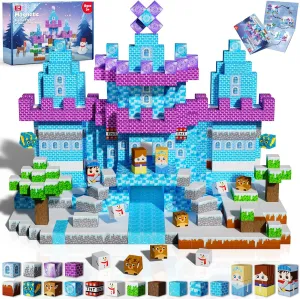 essence 4 5 6 7 8 9 10 Year Old Girls Magnetic Blocks - 150PCS Magnetic Blocks Build Ice Castle - Magnetics Toys for Montessori Toddler Christmas Birthday Gifts - STEM Sensory Toys for 3 