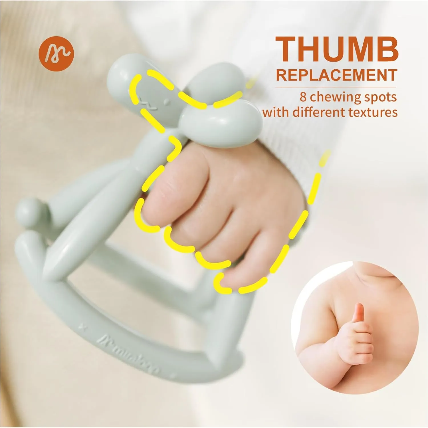 Essential (Clear thunderstorm Clip Box) Baby Teether Toys for Teething Relief$ Teething Toys 3-6 Months Food Grade Silicone Teether with Storage Box and Pacifier Clip$ Baby 