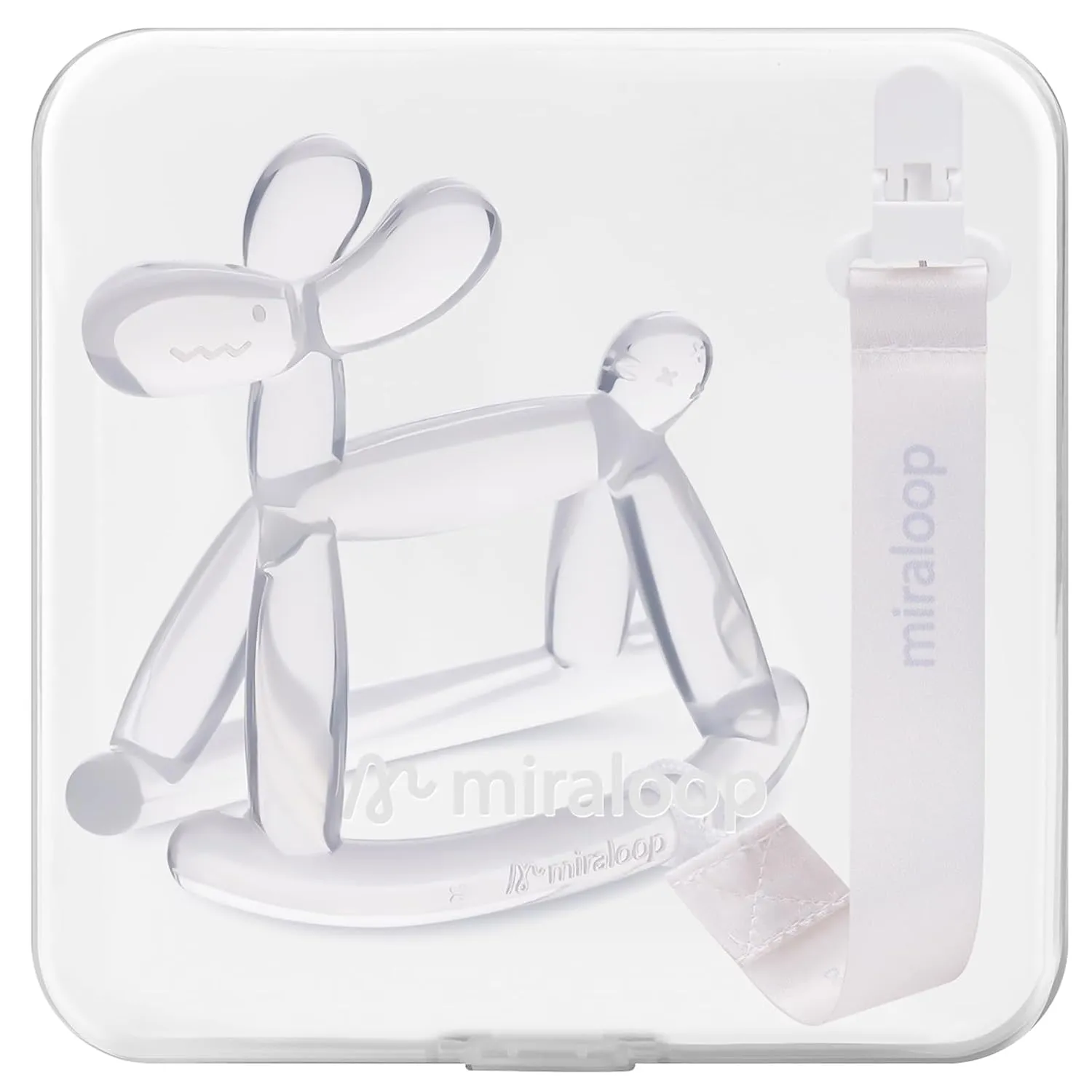 Essential (Clear thunderstorm Clip Box) Baby Teether Toys for Teething Relief$ Teething Toys 3-6 Months Food Grade Silicone Teether with Storage Box and Pacifier Clip$ Baby 