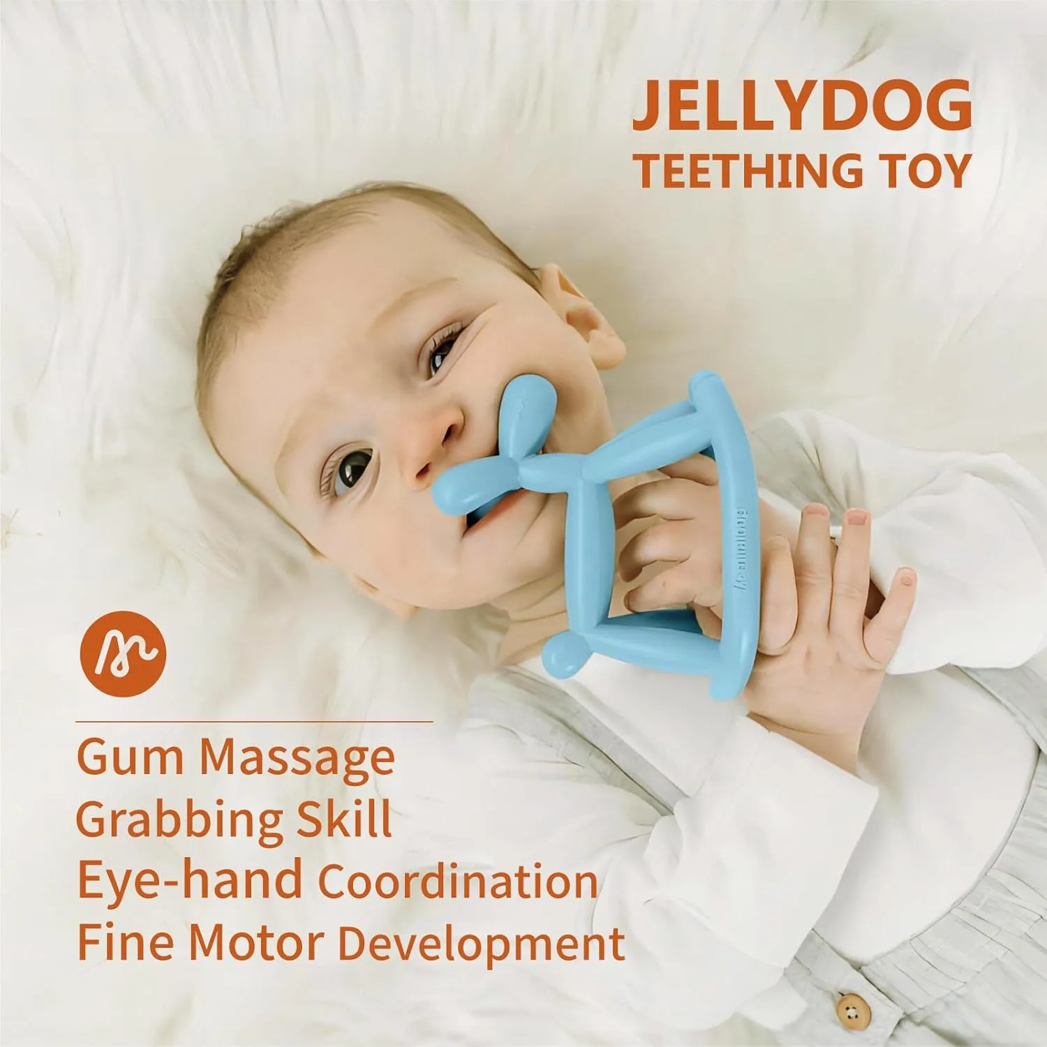 Essential (Clear thunderstorm Clip Box) Baby Teether Toys for Teething Relief$ Teething Toys 3-6 Months Food Grade Silicone Teether with Storage Box and Pacifier Clip$ Baby 