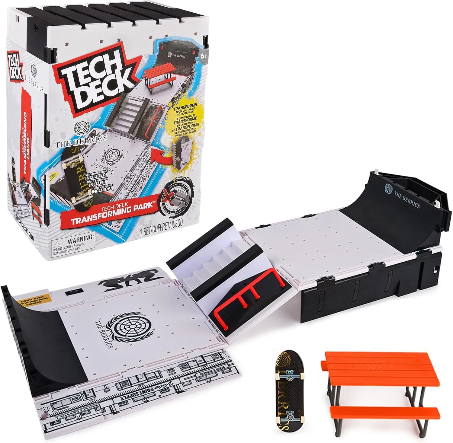 Exclusive Fingerboard, Kids Toy for Ages 6 and up TECH DECK, The Berrics Transforming Park, wax converge altitude corrosion X-Connect Park Creator, 30-inch Wide Foldable Playset with Storage and 